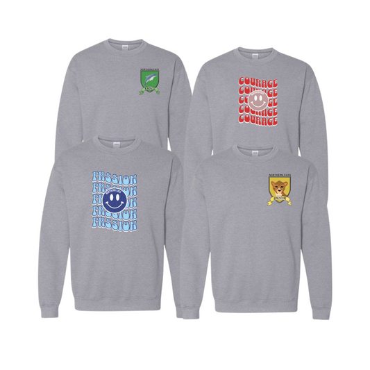 NC House Colors Adult Gray Crew