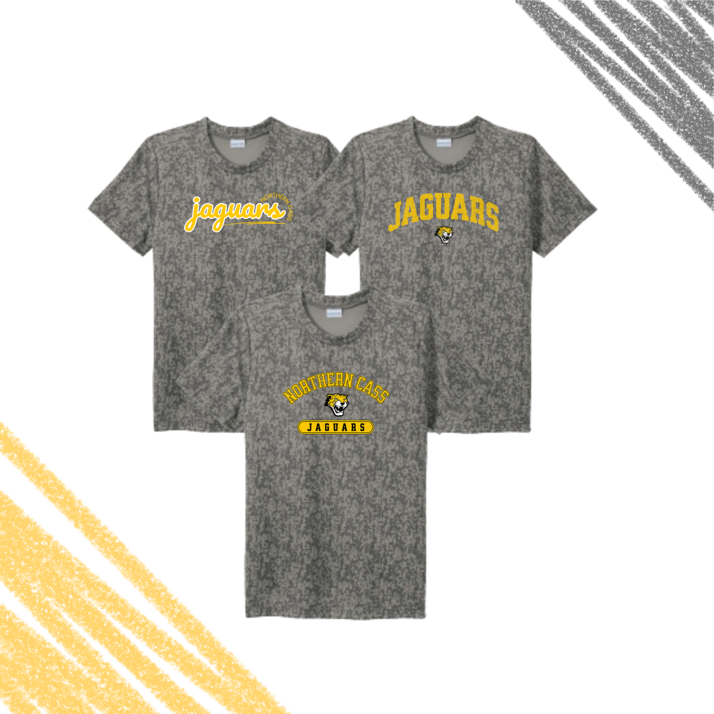 New! Northern Cass Short Sleeve Performance Tee Digi Camo - Youth & Adult